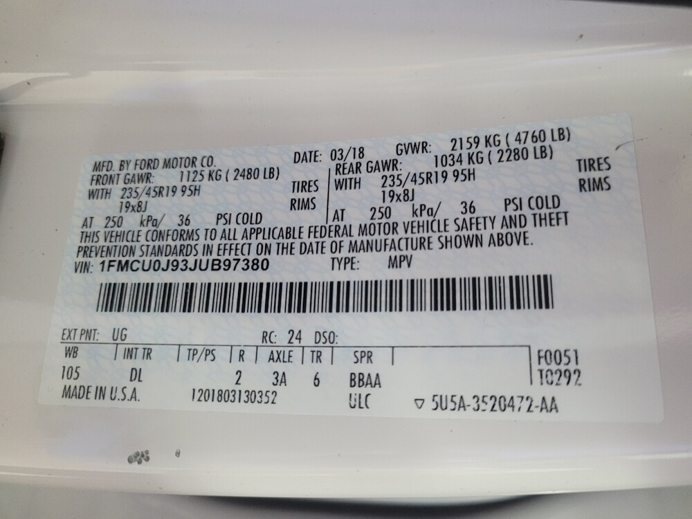 2018 Ford Escape in Albany, GA 31705 - 18090259 33