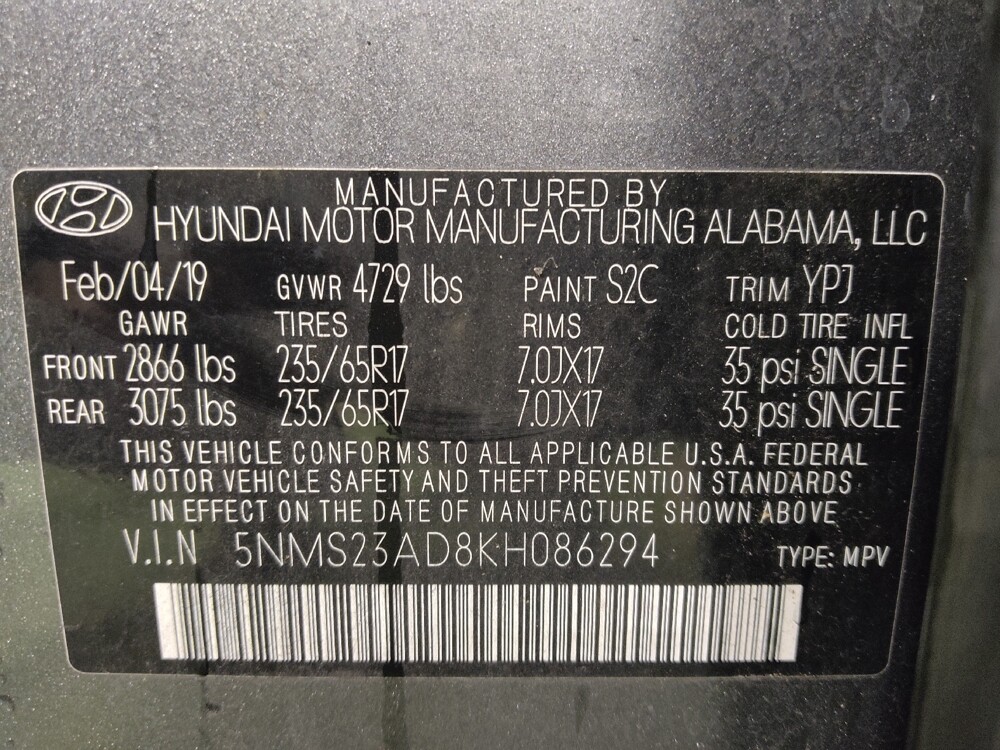 2019 Hyundai Santa Fe in Tampa, FL 33619 - 18090272 33