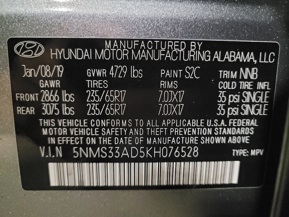 2019 Hyundai Santa Fe in Tampa, FL 33612 - 18090284 33