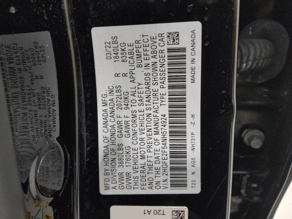 2022 Honda Civic in Columbus, OH 43228 - 18090299 33