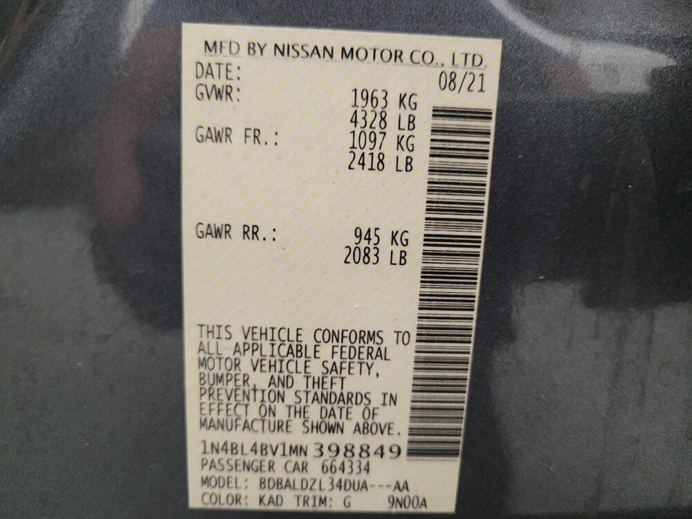 2021 Nissan Altima in El Cajon, CA 92020 - 18090380 33