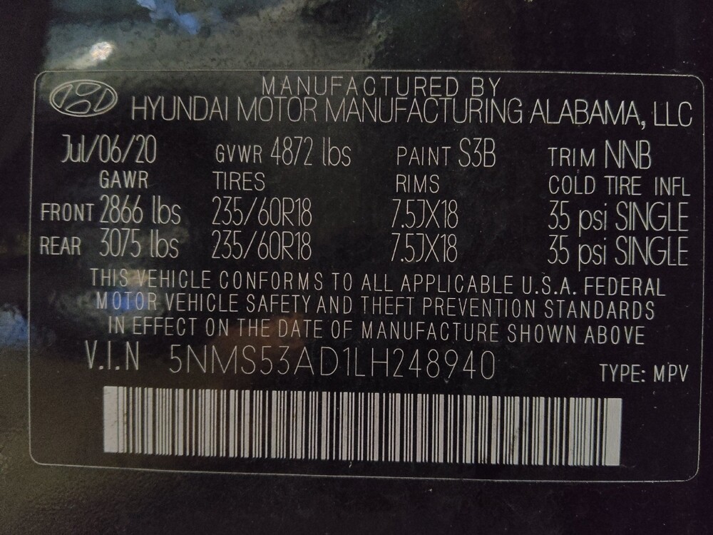 2020 Hyundai Santa Fe in West Palm Beach, FL 33409 - 18090446 33