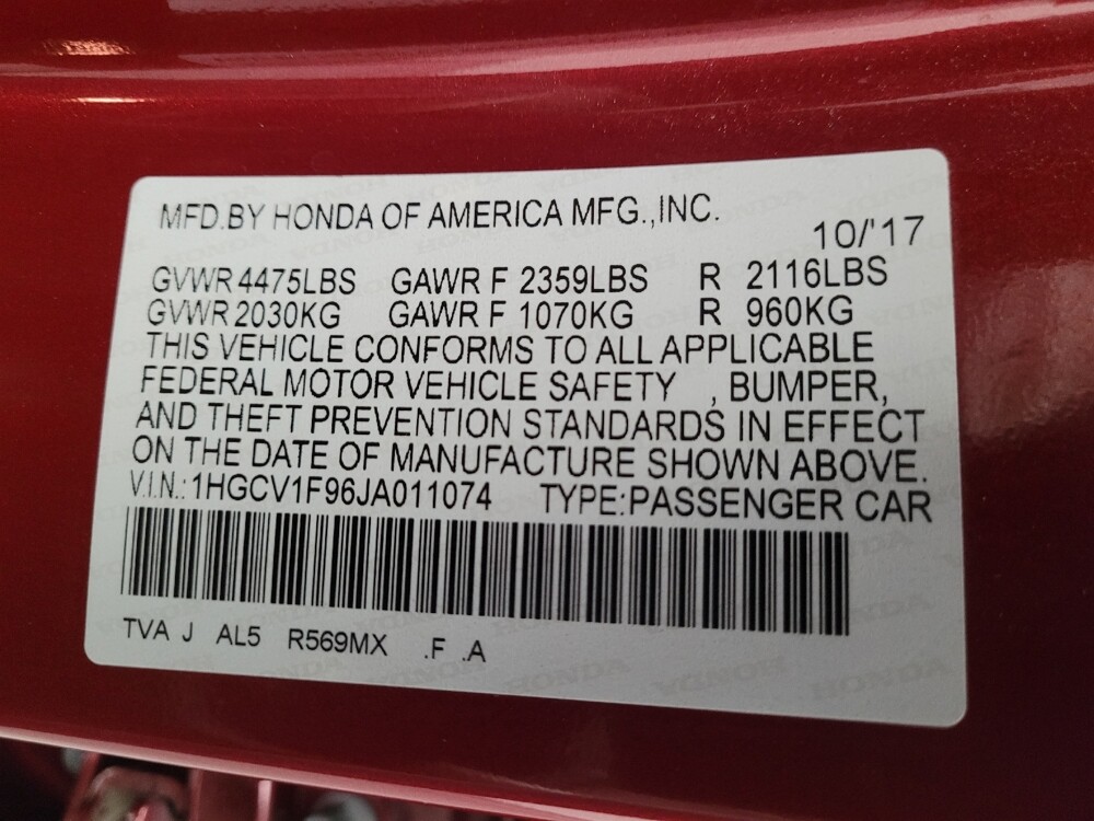 2018 Honda Accord in Downey, CA 90241 - 18090786 33