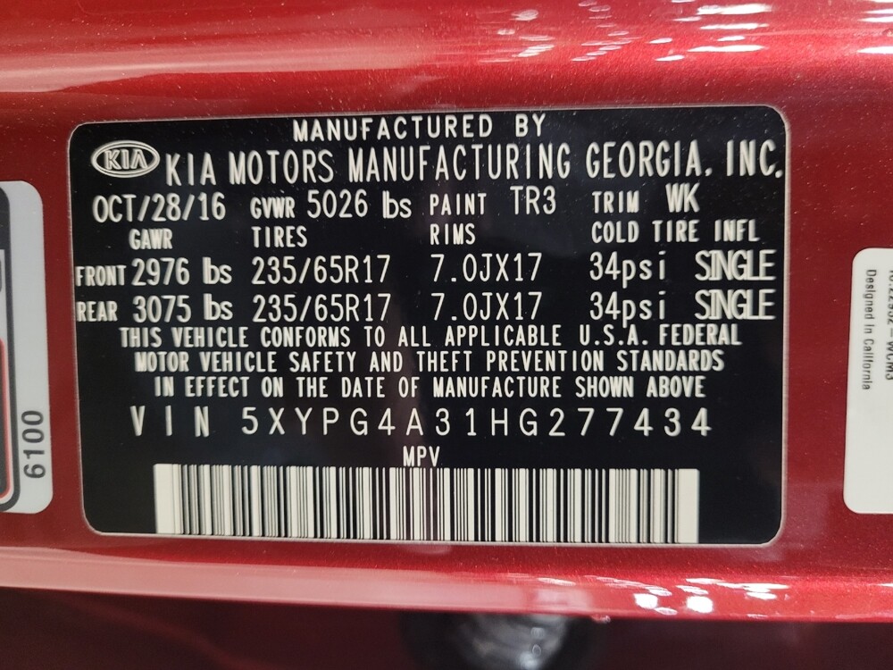 2017 Kia Sorento in Downey, CA 90241 - 18090792 33
