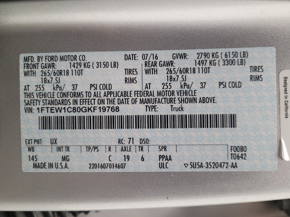 2016 Ford F150 in Downey, CA 90241 - 18090796 33