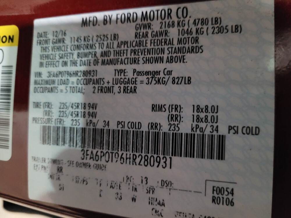 2017 Ford Fusion in Newport News, VA 23601 - 18090893 33