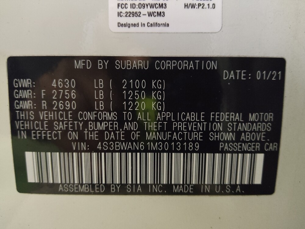 2021 Subaru Legacy in Tallahassee, FL 32304 - 18090937 33