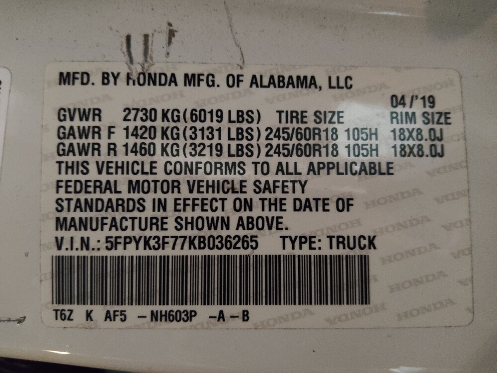 2019 Honda Ridgeline in Kissimmee, FL 34744 - 18090966 33