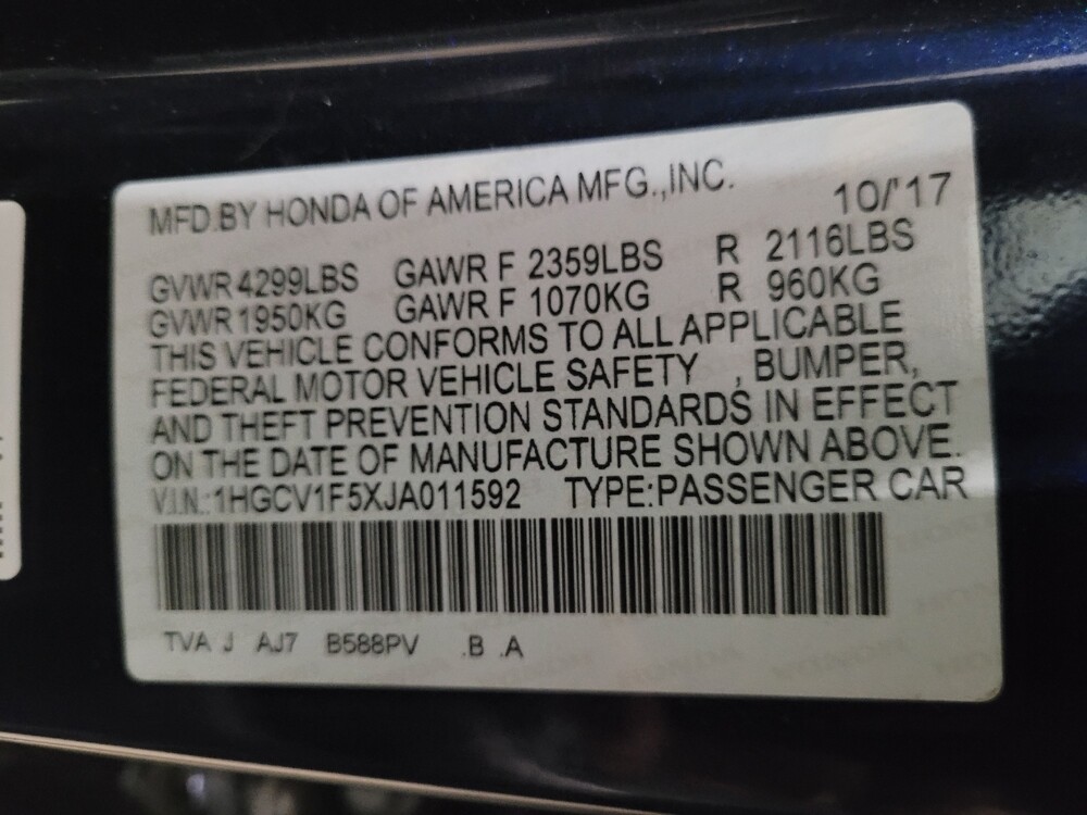 2018 Honda Accord in Williamstown, NJ 8094 - 18091046 33