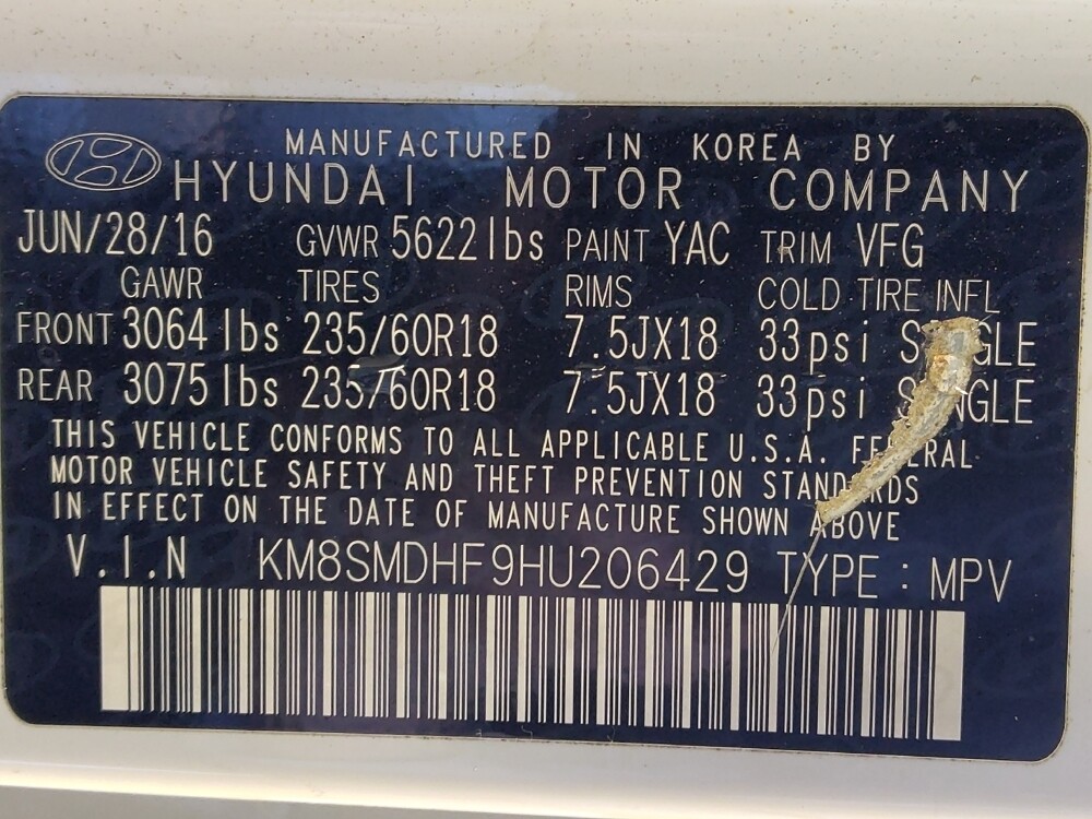 2017 Hyundai Santa Fe in Houston, TX 77074 - 18091153 33