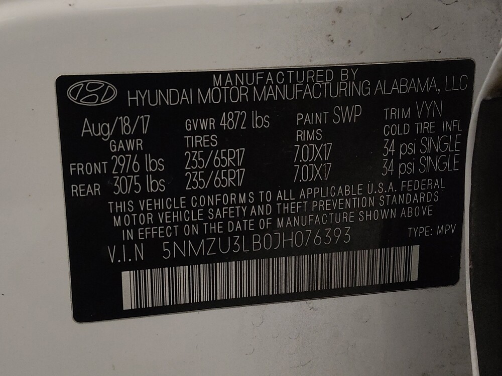 2018 Hyundai Santa Fe in Gainesville, FL 32609 - 18091159 33