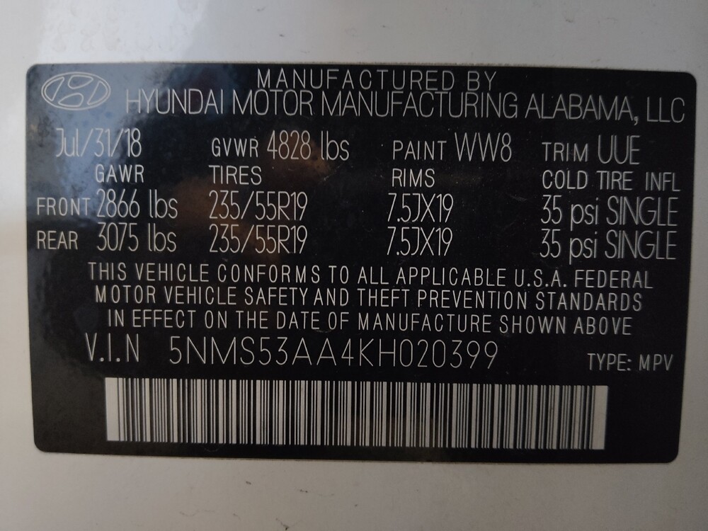 2019 Hyundai Santa Fe in Gainesville, FL 32609 - 18091167 33