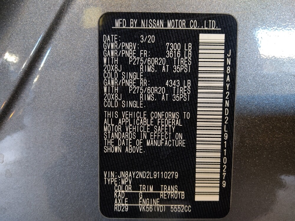 2020 Nissan Armada in Gainesville, FL 32609 - 18091178 33