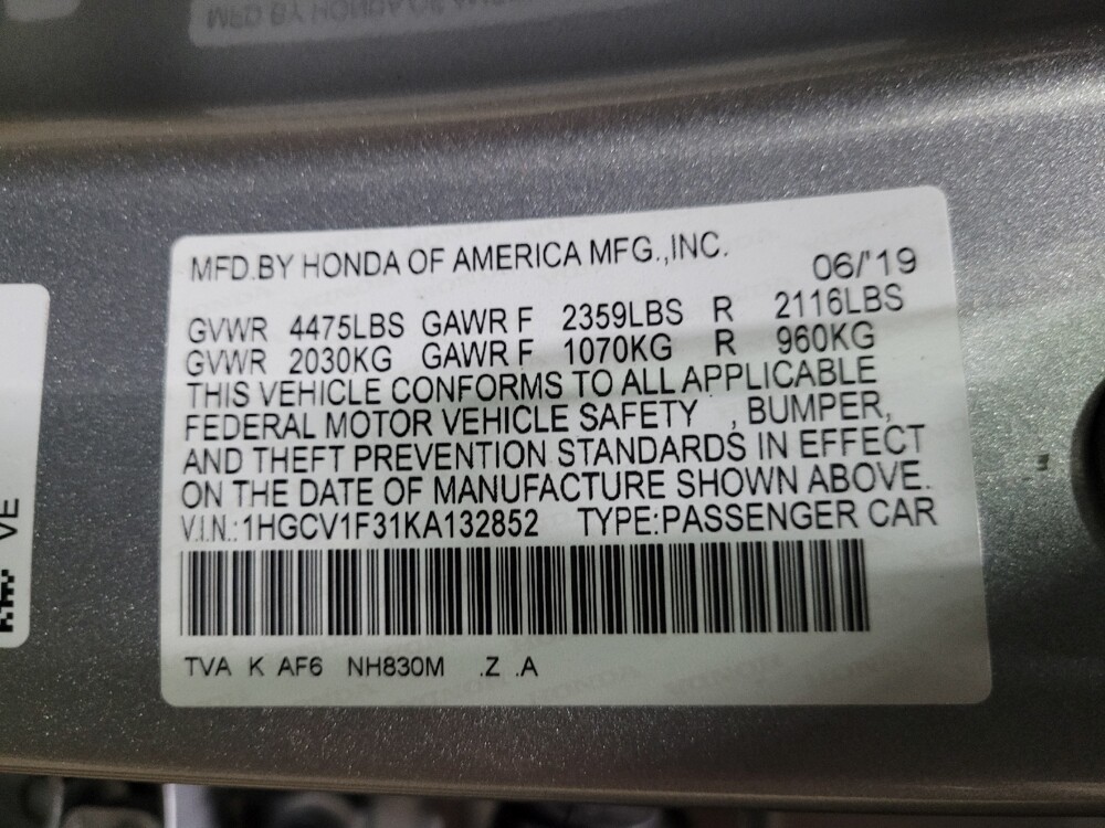 2019 Honda Accord in Glen Burnie, MD 21061 - 18091184 33