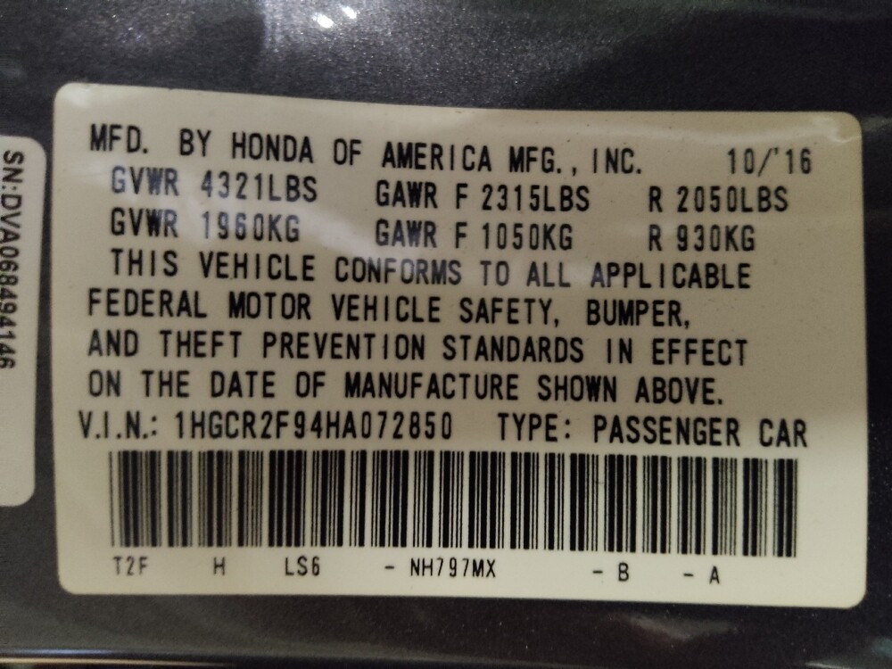 2017 Honda Accord in West Palm Beach, FL 33409 - 18091267 33