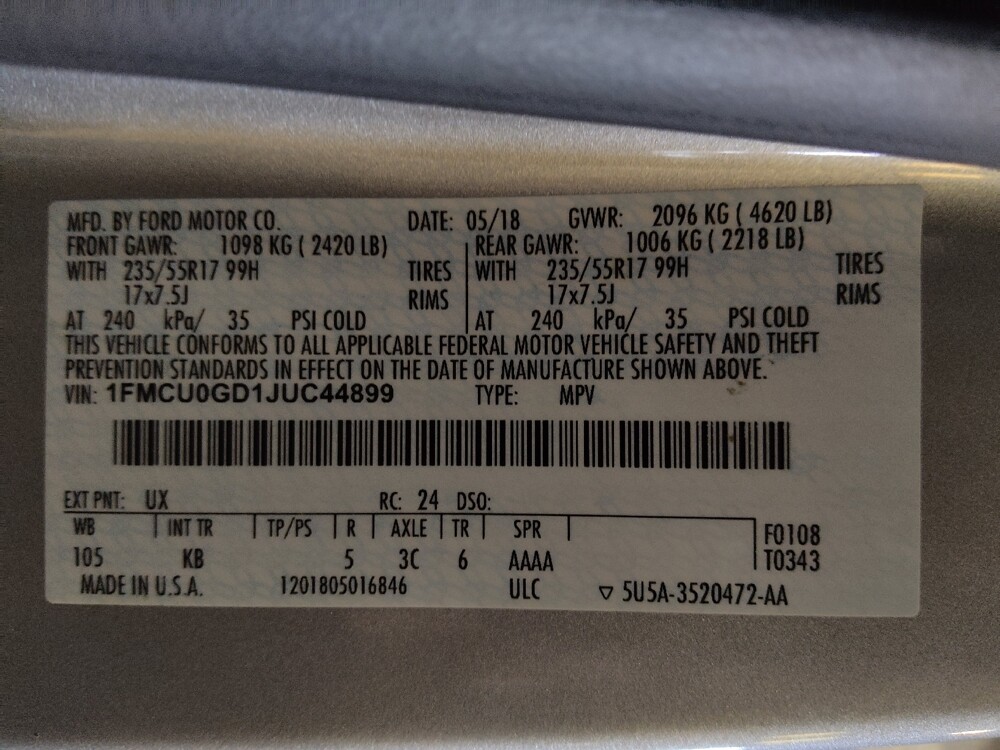 2018 Ford Escape in Lauderdale Lakes, FL 33313 - 18091278 33