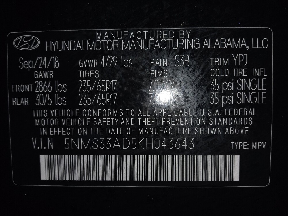 2019 Hyundai Santa Fe in Augusta, GA 30907 - 18091319 33