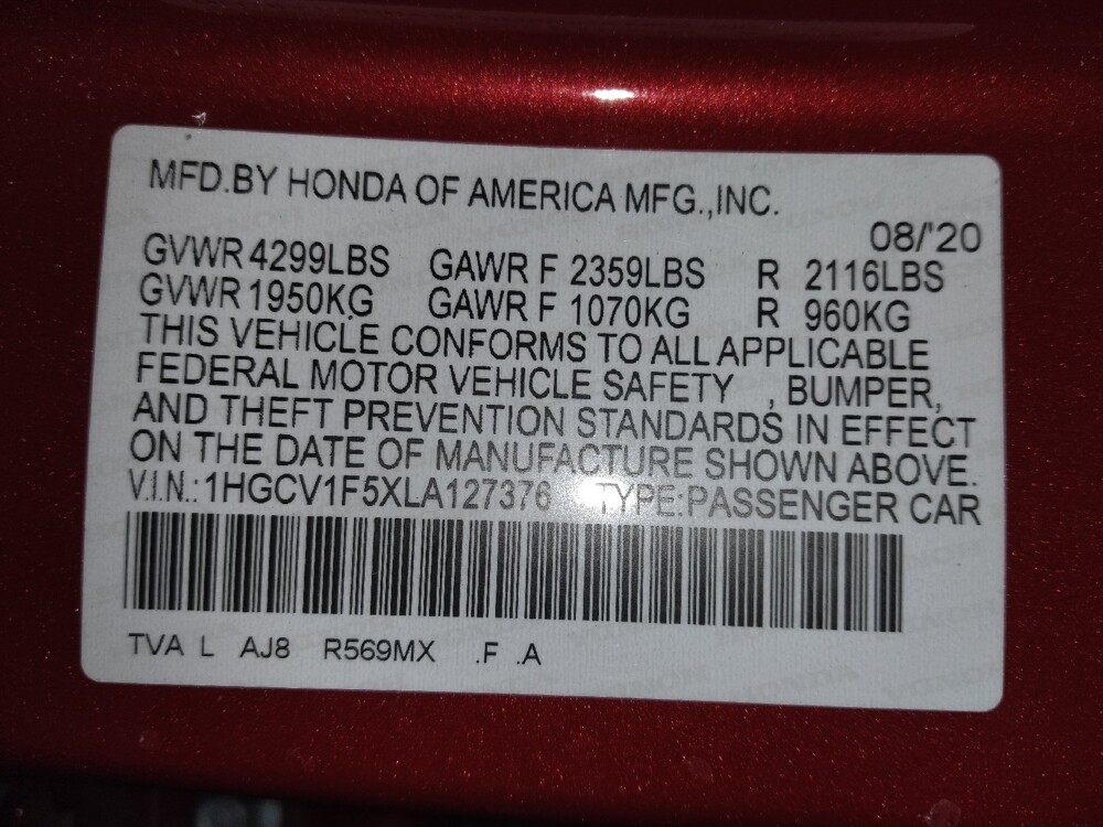 2020 Honda Accord in Orlando, FL 32808 - 18091328 33