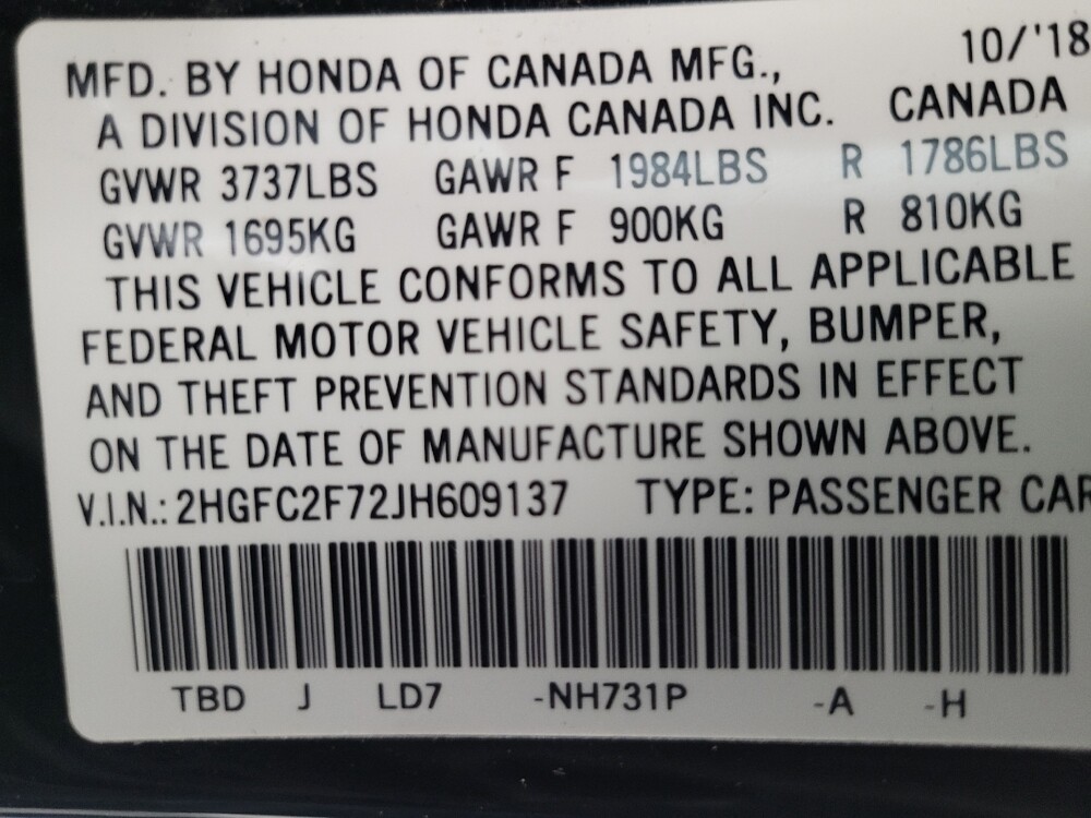 2018 Honda Civic in Las Vegas, NV 89104 - 18091415 33