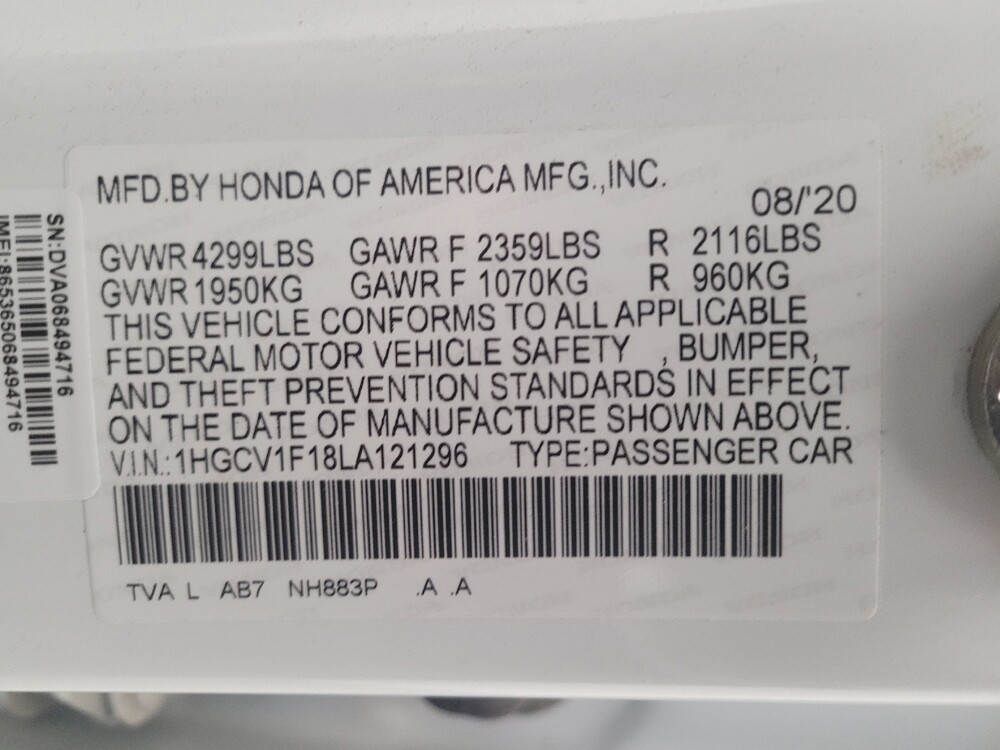 2020 Honda Accord in Downey, CA 90241 - 18091445 33