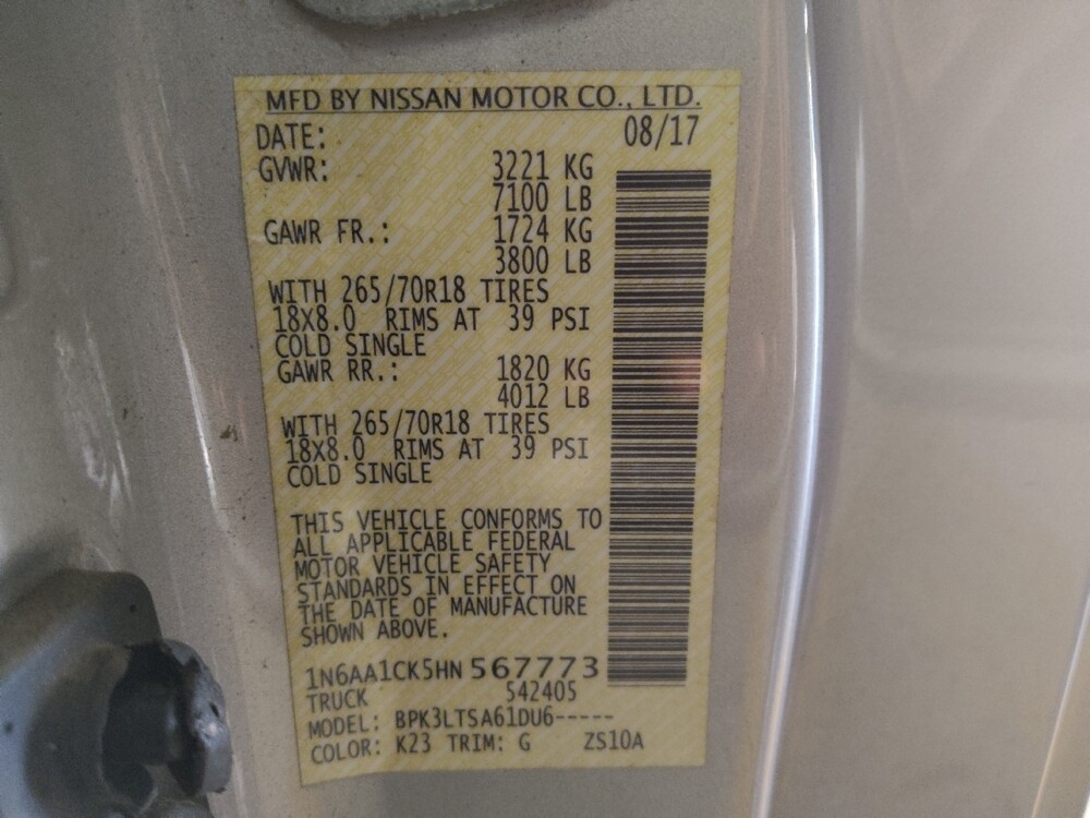 2017 Nissan Titan in Macon, GA 31210 - 18091546 33