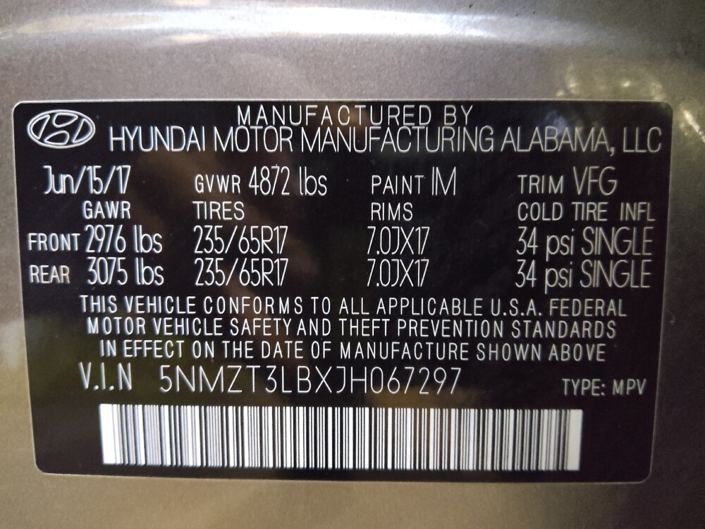 2018 Hyundai Santa Fe in Tampa, FL 33619 - 18091579 33