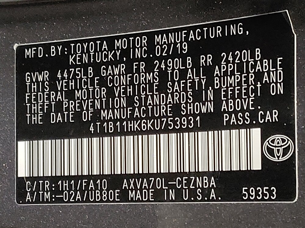 2019 Toyota Camry in Raleigh, NC 27604 - 18091607 33