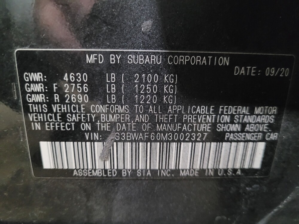 2021 Subaru Legacy in Owings Mills, MD 21117 - 18091655 33