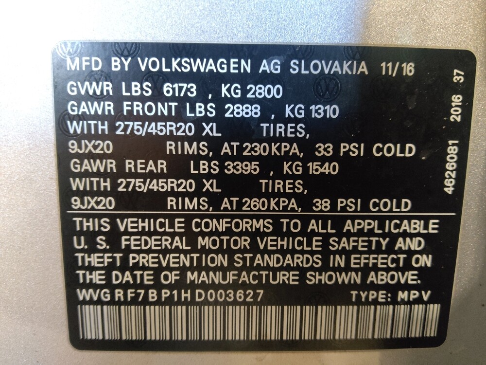 2017 Volkswagen Touareg in Gainesville, FL 32609 - 18091718 33