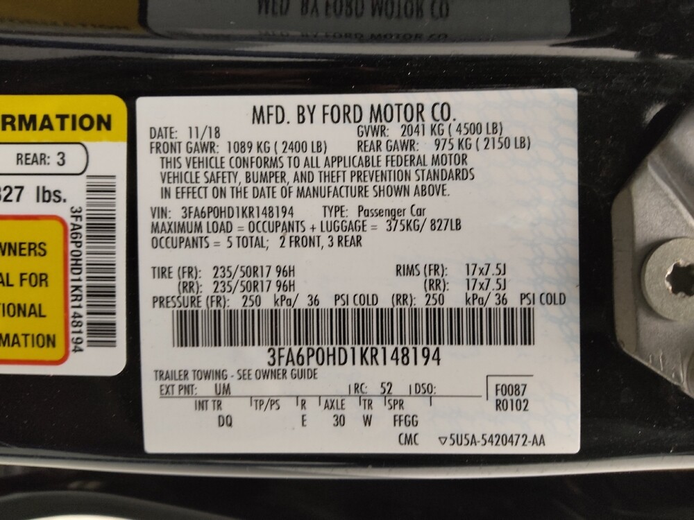 2019 Ford Fusion in Lakewood, CO 80215 - 18091780 33