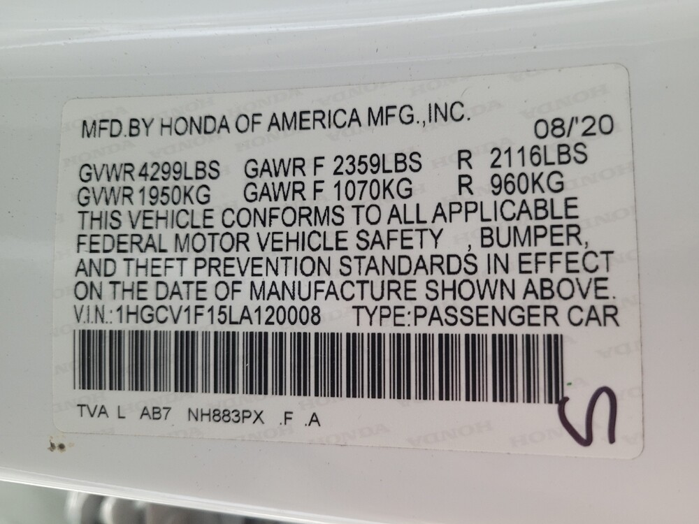 2020 Honda Accord in Conyers, GA 30094 - 18091963 33