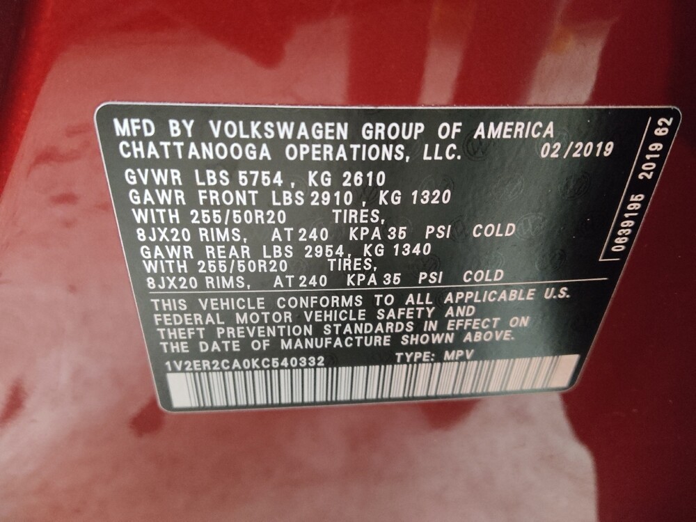 2019 Volkswagen Atlas in Columbus, GA 31909 - 18091967 33