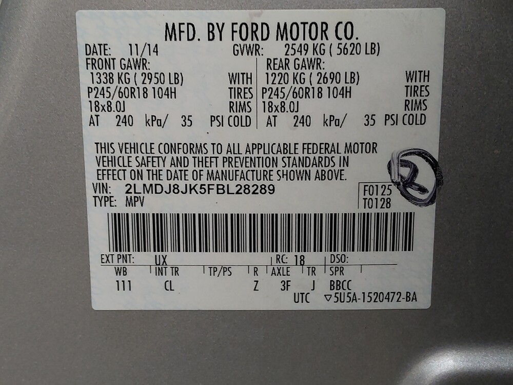 2015 Lincoln MKX in Cincinnati, OH 45255 - 18092016 33