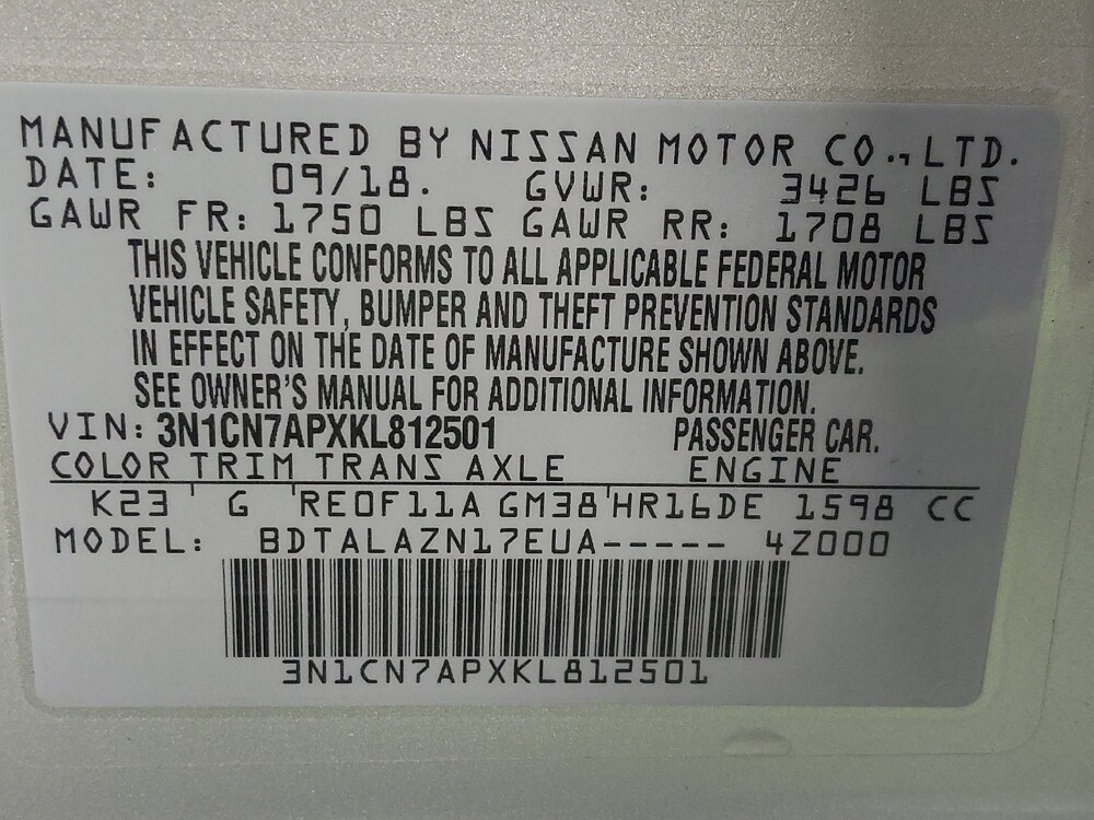 2019 Nissan Versa in Houston, TX 77060 - 18092070 33