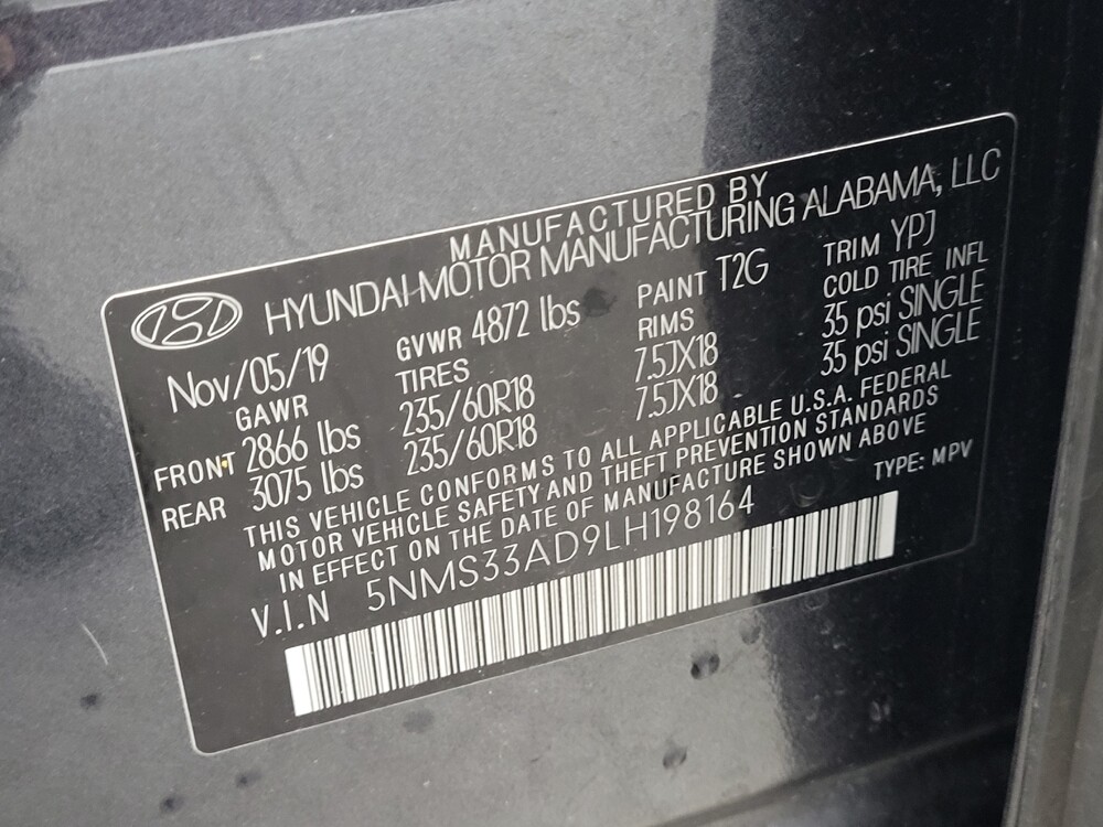 2020 Hyundai Santa Fe in Greenville, SC 29607 - 18092100 33