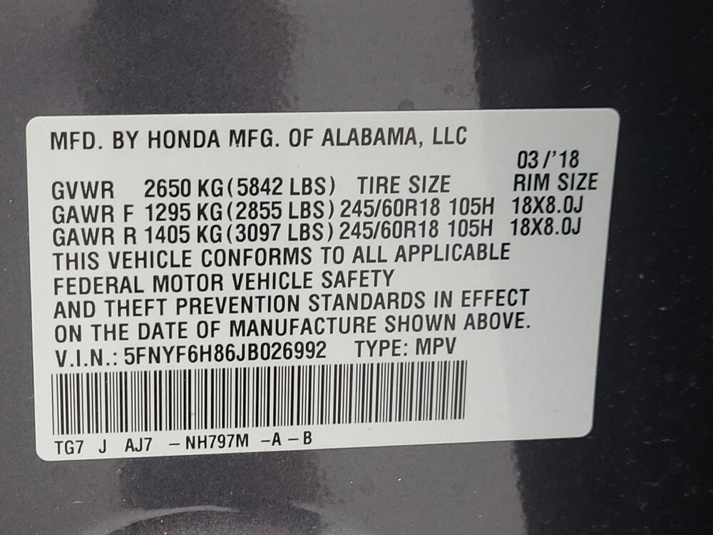 2018 Honda Pilot in Madison, TN 37115 - 18092115 33