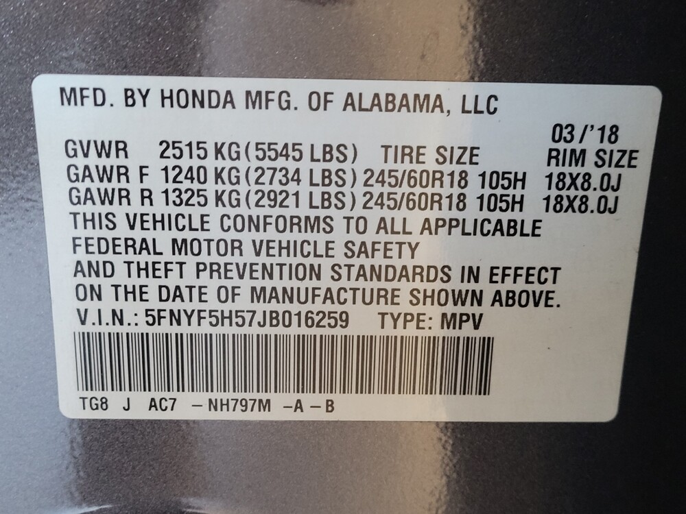 2018 Honda Pilot in Hialeah, FL 33014 - 18092500 33