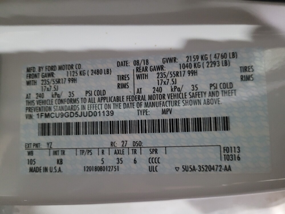 2018 Ford Escape in New Castle, DE 19720 - 18092509 33