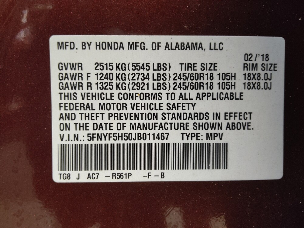 2018 Honda Pilot in Tallahassee, FL 32304 - 18092512 33