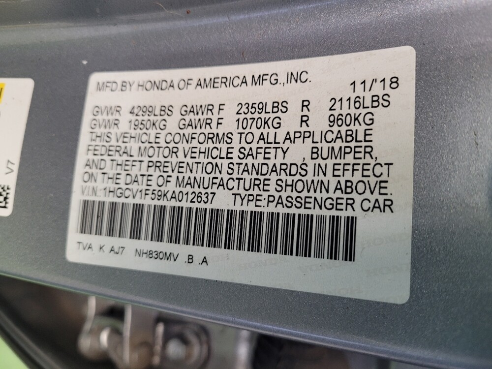 2019 Honda Accord in Columbus, OH 43228 - 18092535 33