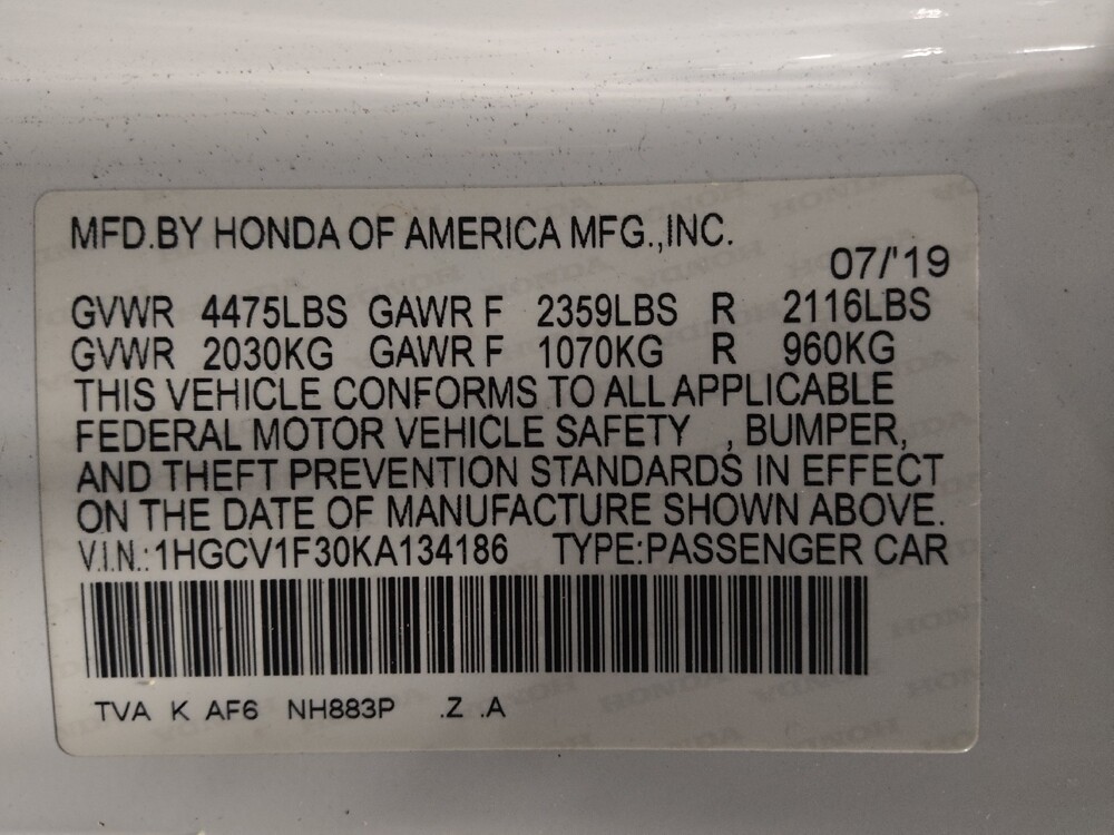 2019 Honda Accord in Sanford, FL 32773 - 18092842 33