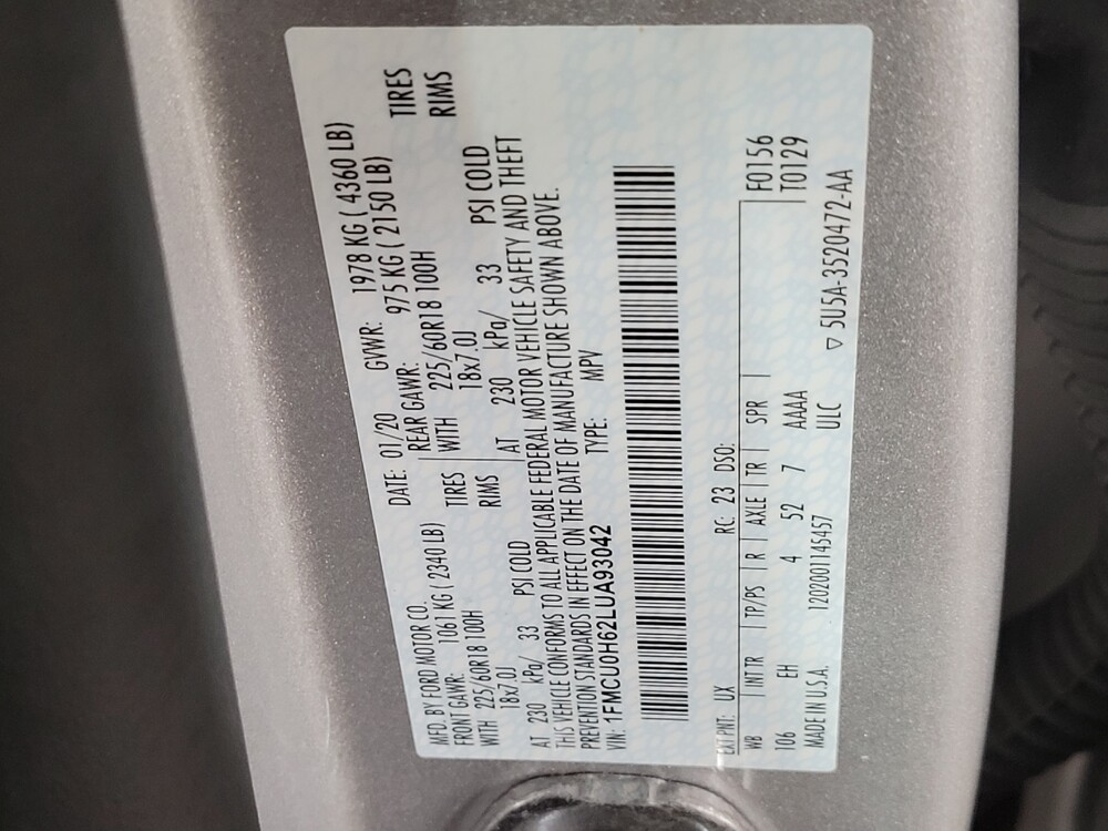 2020 Ford Escape in Oklahoma City, OK 73139 - 18092953 33