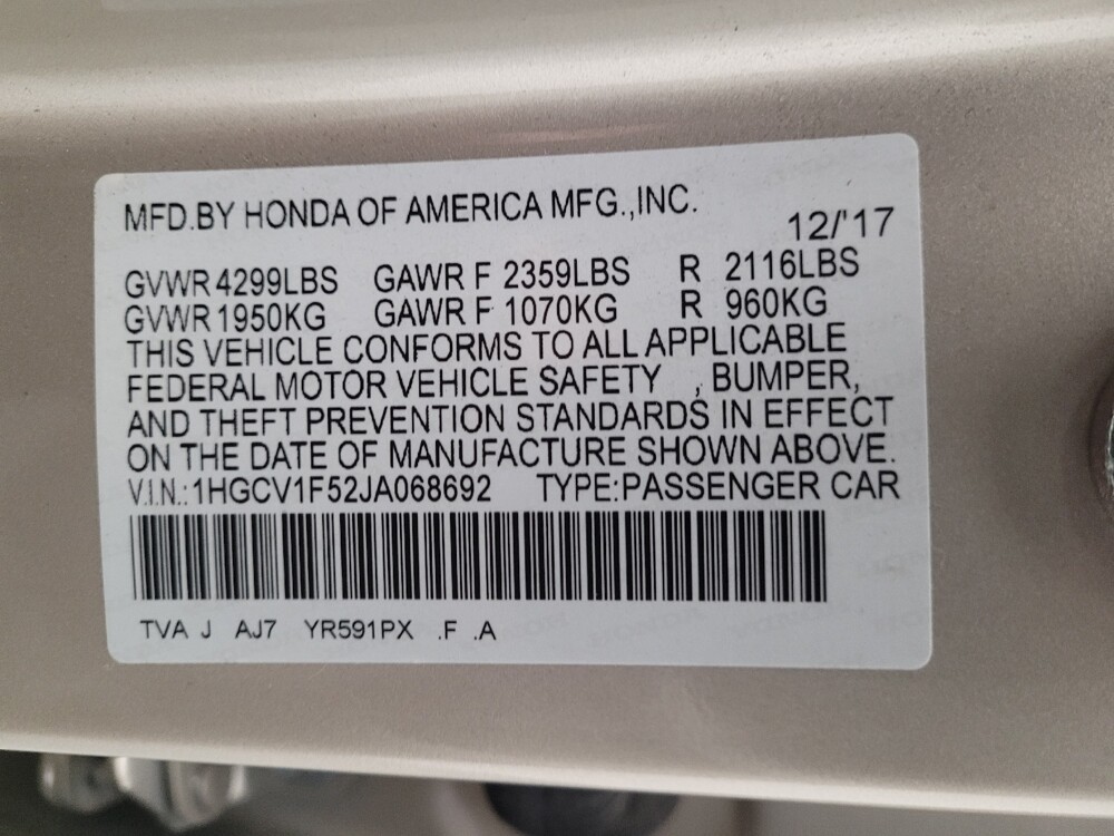 2018 Honda Accord in Downey, CA 90241 - 18092966 33