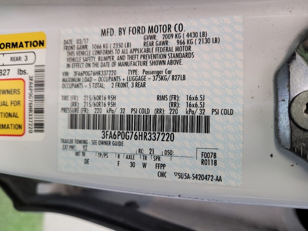 2017 Ford Fusion in Fairfield, OH 45014 - 18092993 33