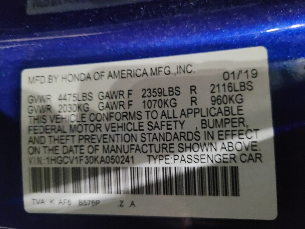 2019 Honda Accord in Laurel, MD 20724 - 18093195 33