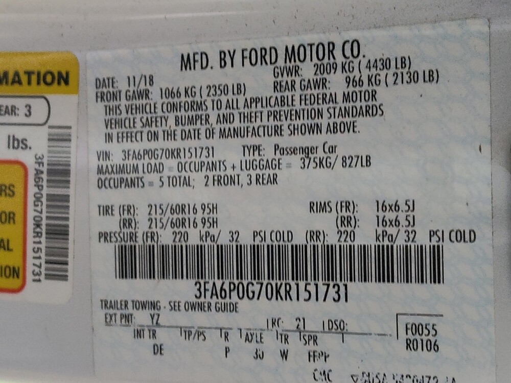 2019 Ford Fusion in Fayetteville, NC 28304 - 18093257 33