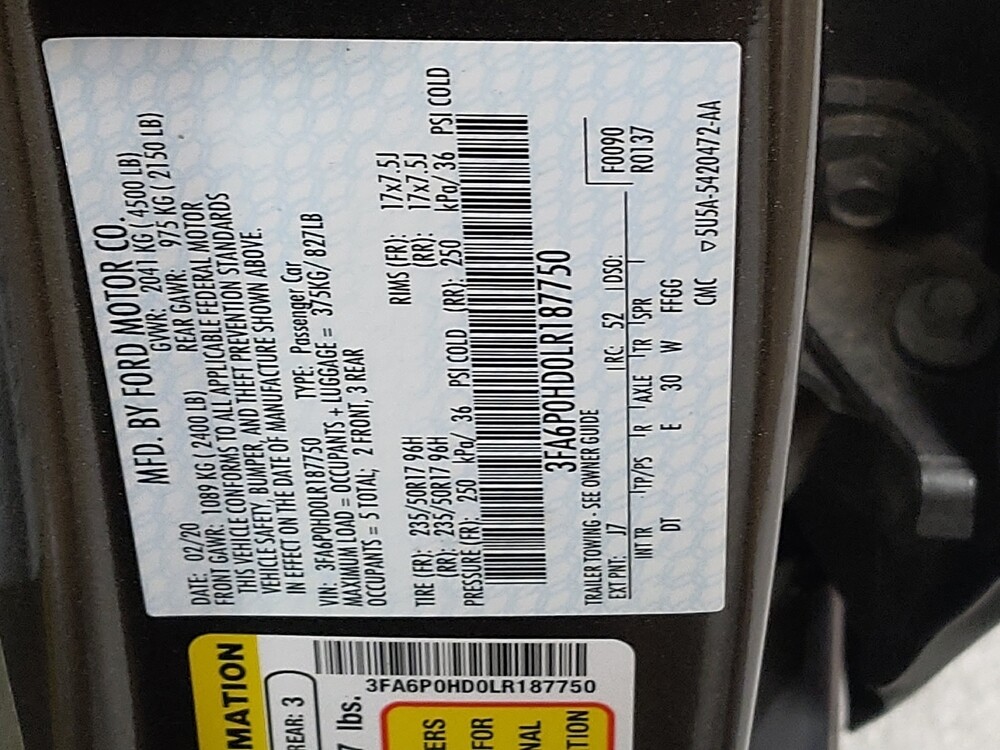 2020 Ford Fusion in Tyler, TX 75701 - 18093261 33