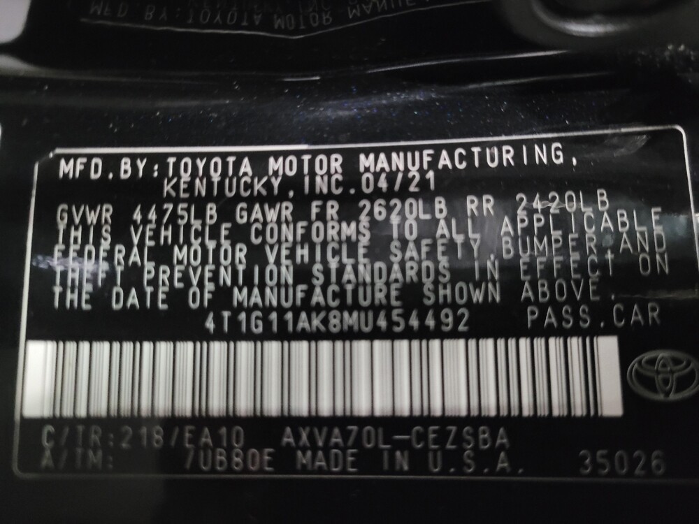 2021 Toyota Camry in New Castle, DE 19720 - 18093280 33