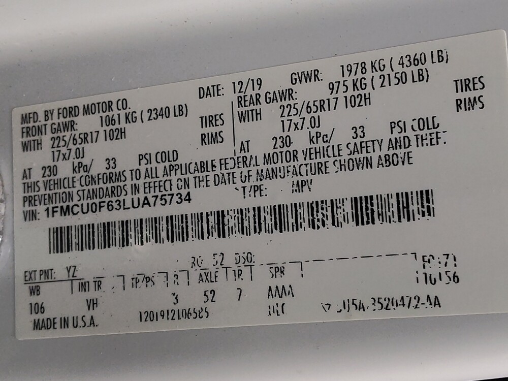 2020 Ford Escape in Oklahoma City, OK 73139 - 18093288 33