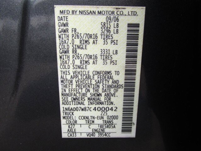 2007 Nissan Frontier in Tampa, FL 33604-6914 - 18093409 31